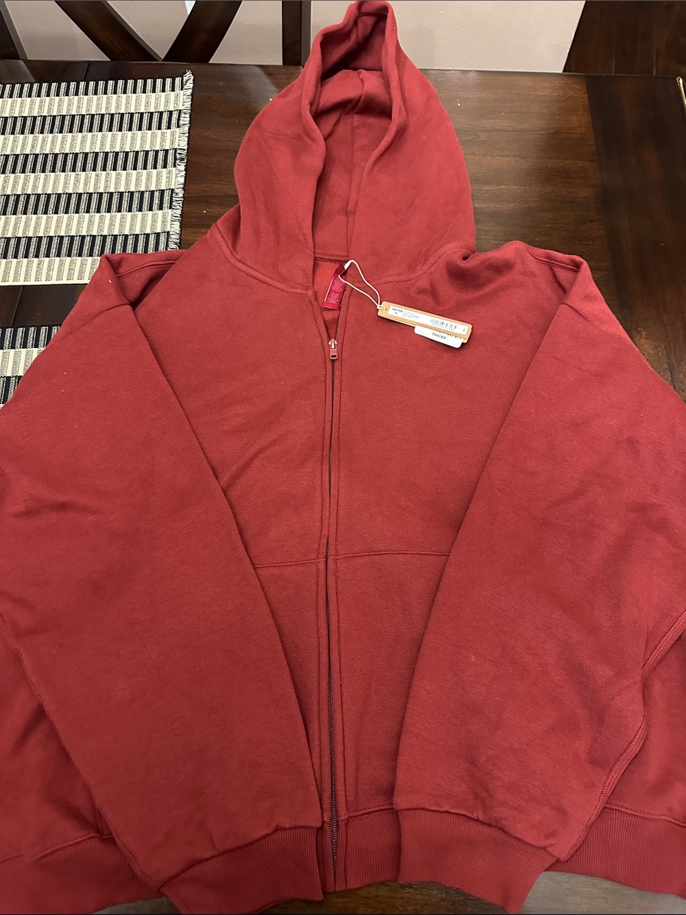 SKIMS Red Zip-Up Hoodie Jacket
